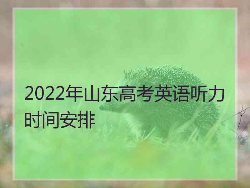 2022年山东高考英语听力时间安排