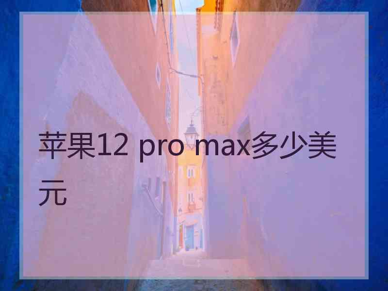 苹果12 pro max多少美元