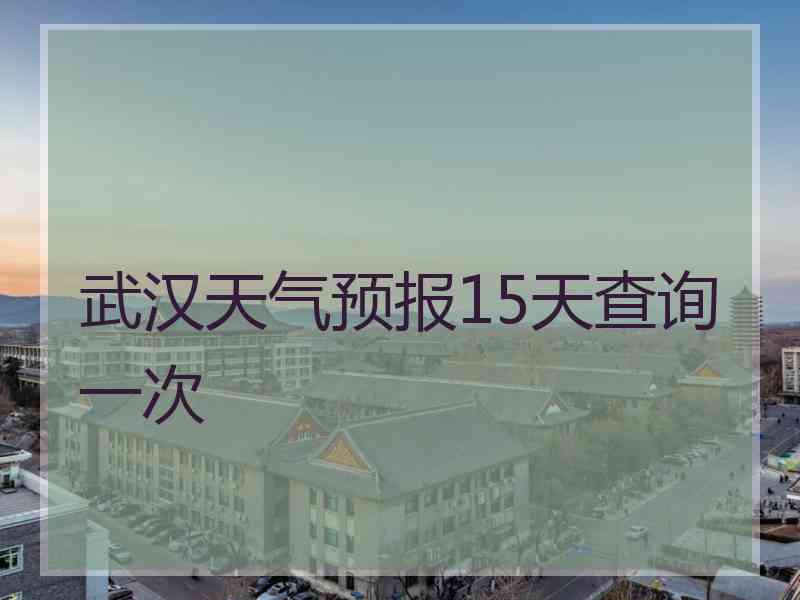 武汉天气预报15天查询一次