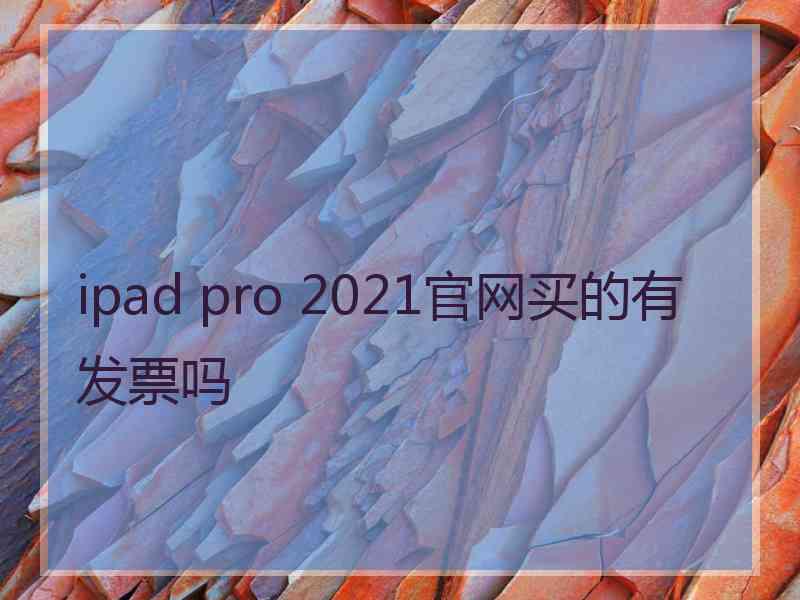 ipad pro 2021官网买的有发票吗