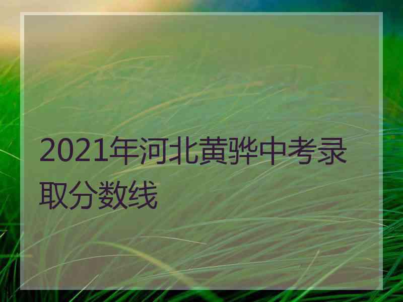 2021年河北黄骅中考录取分数线