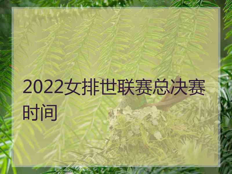 2022女排世联赛总决赛时间