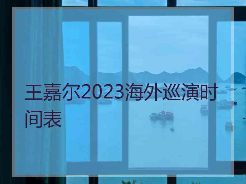 王嘉尔2023海外巡演时间表