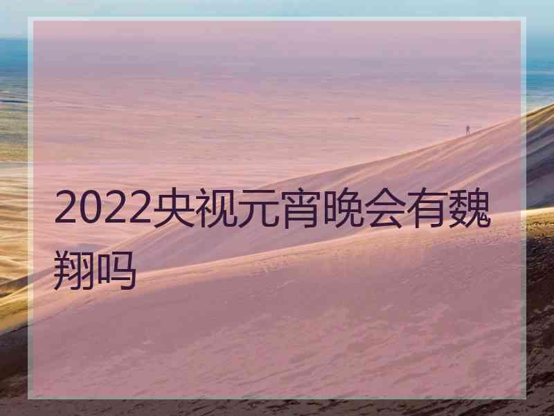 2022央视元宵晚会有魏翔吗