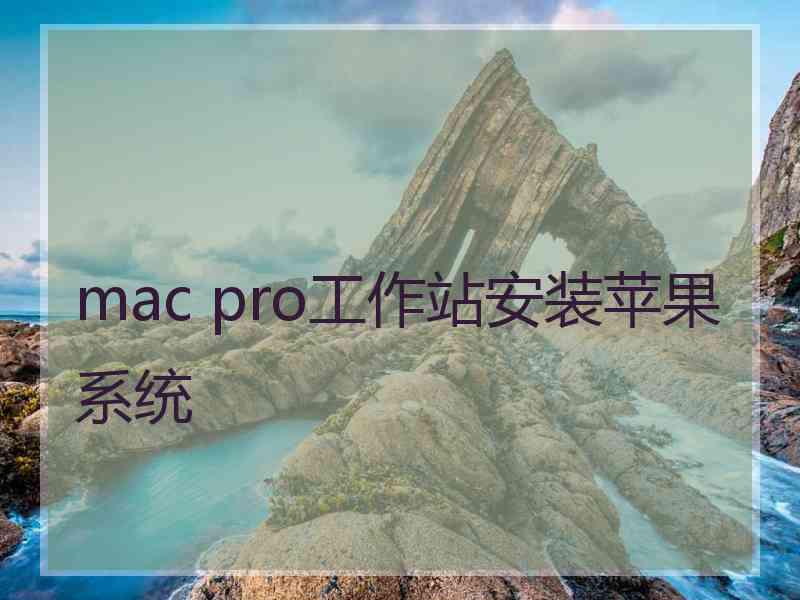 mac pro工作站安装苹果系统