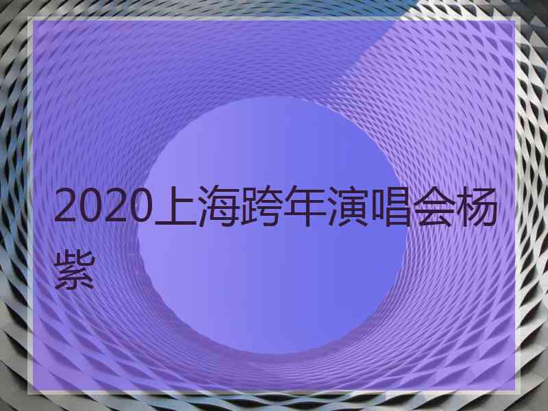 2020上海跨年演唱会杨紫