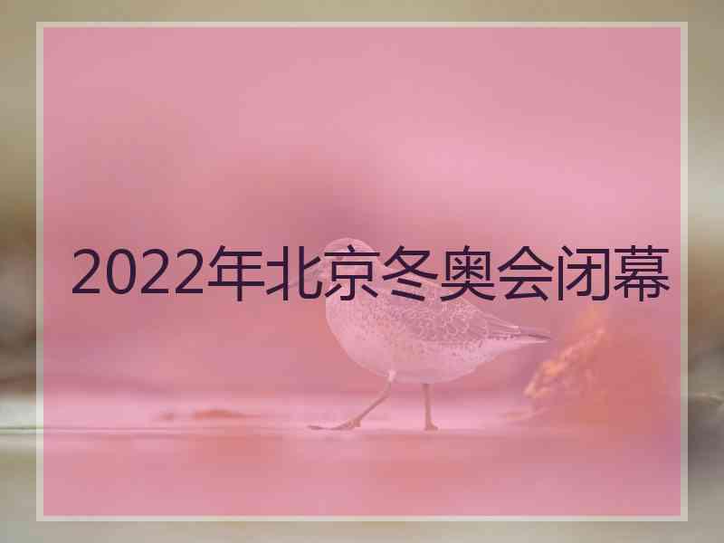 2022年北京冬奥会闭幕