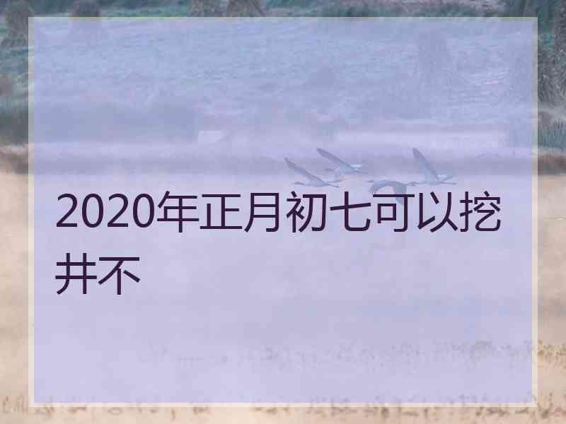 2020年正月初七可以挖井不