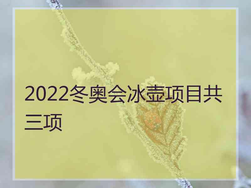 2022冬奥会冰壶项目共三项