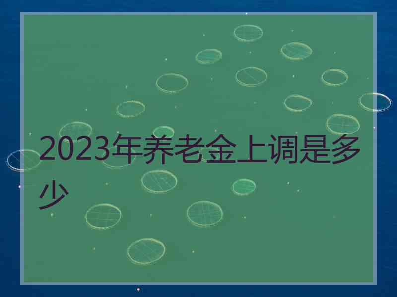 2023年养老金上调是多少