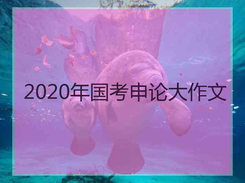 2020年国考申论大作文