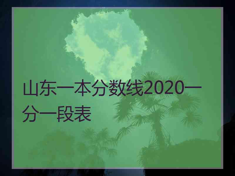 山东一本分数线2020一分一段表