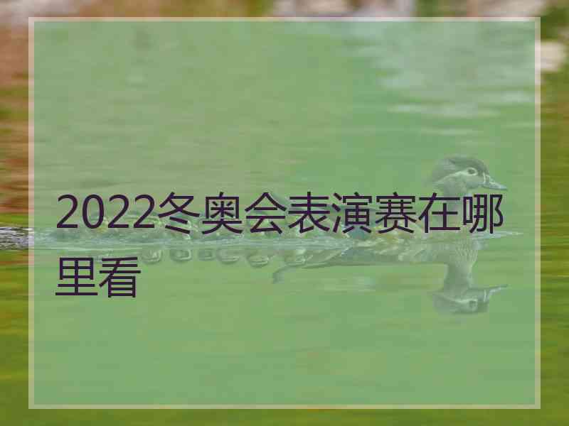 2022冬奥会表演赛在哪里看