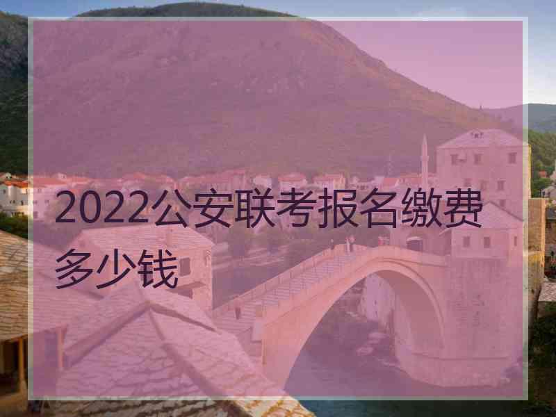 2022公安联考报名缴费多少钱