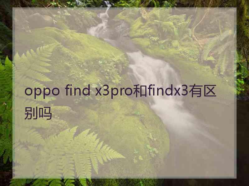 oppo find x3pro和findx3有区别吗