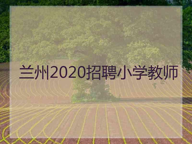 兰州2020招聘小学教师