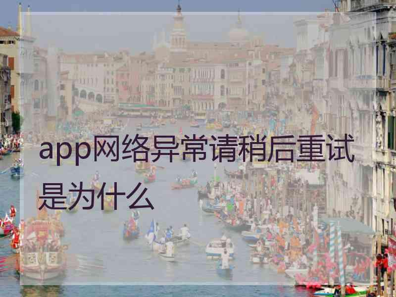 app网络异常请稍后重试是为什么