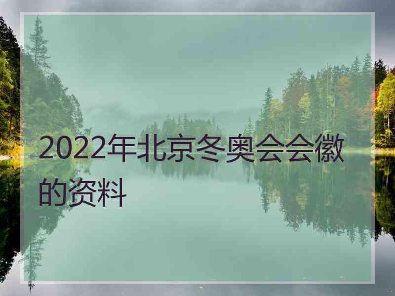 2022年北京冬奥会会徽的资料