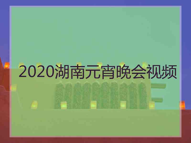 2020湖南元宵晚会视频