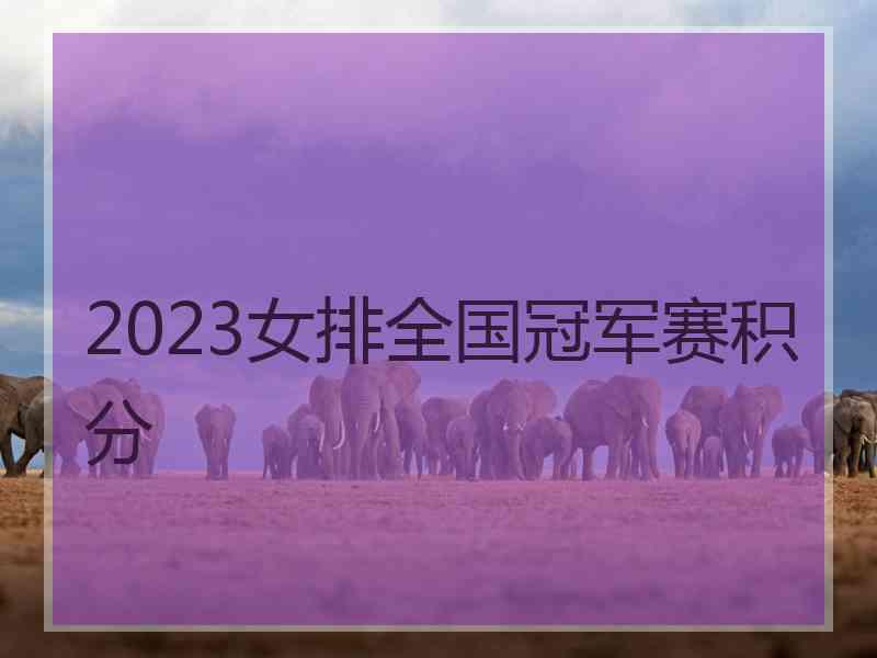 2023女排全国冠军赛积分