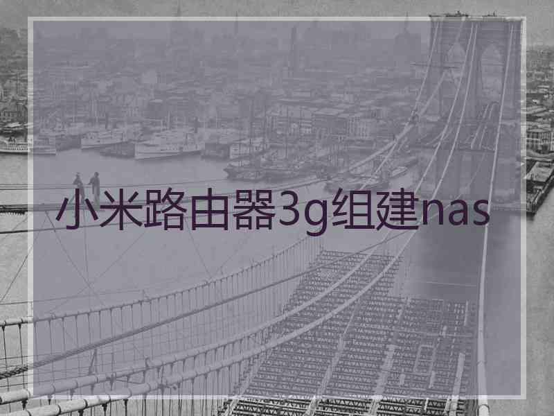 小米路由器3g组建nas