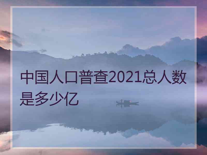 中国人口普查2021总人数是多少亿