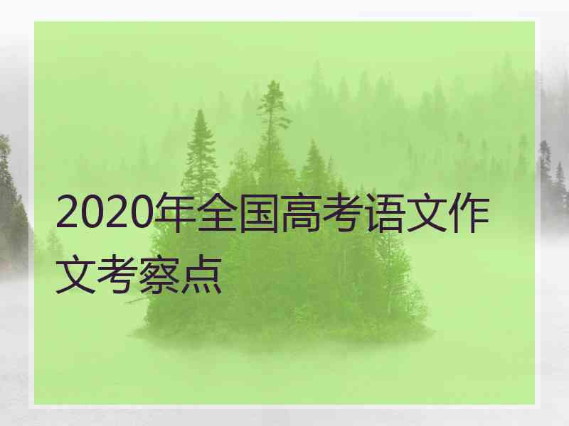 2020年全国高考语文作文考察点