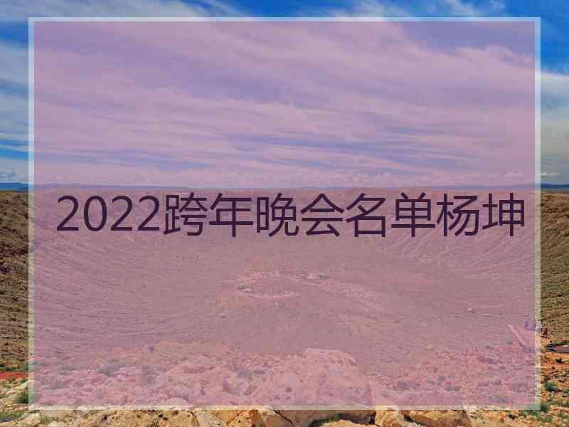 2022跨年晚会名单杨坤