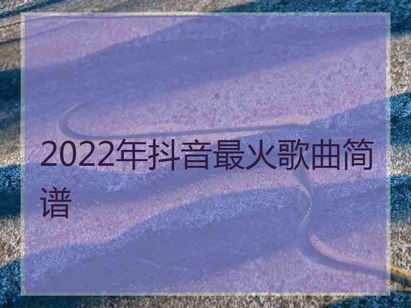 2022年抖音最火歌曲简谱