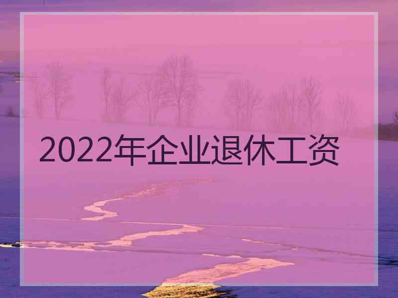 2022年企业退休工资