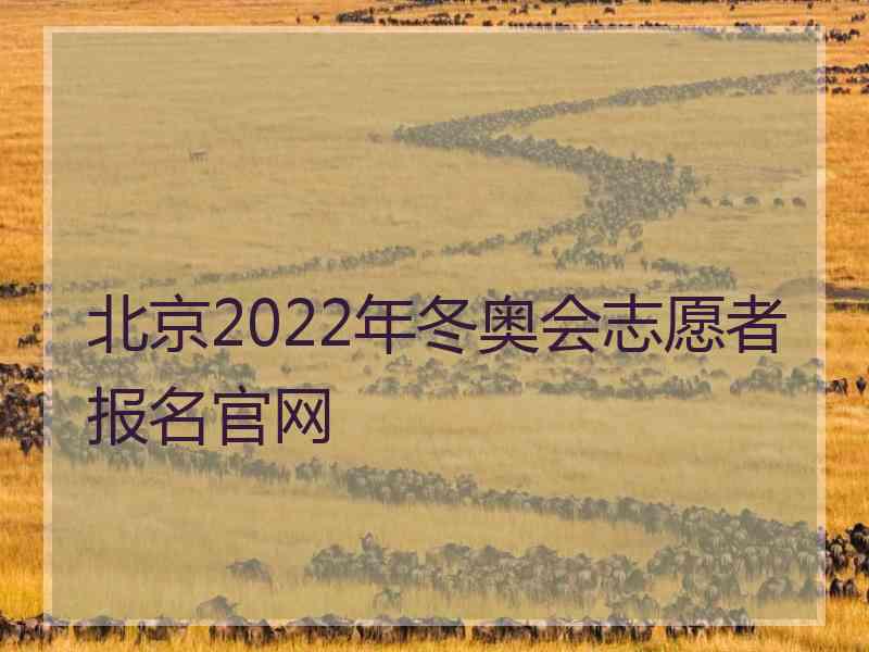 北京2022年冬奥会志愿者报名官网