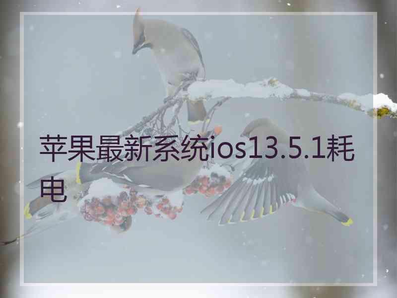 苹果最新系统ios13.5.1耗电