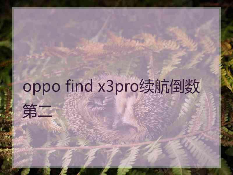 oppo find x3pro续航倒数第二