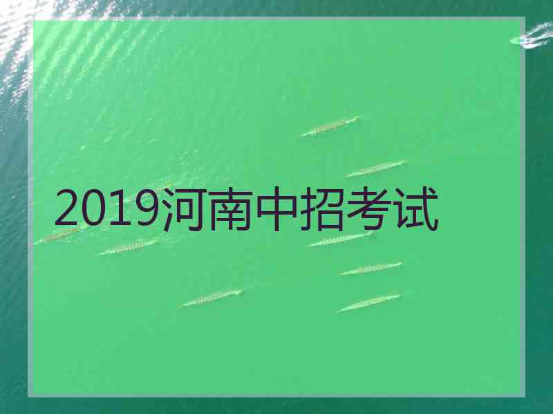 2019河南中招考试