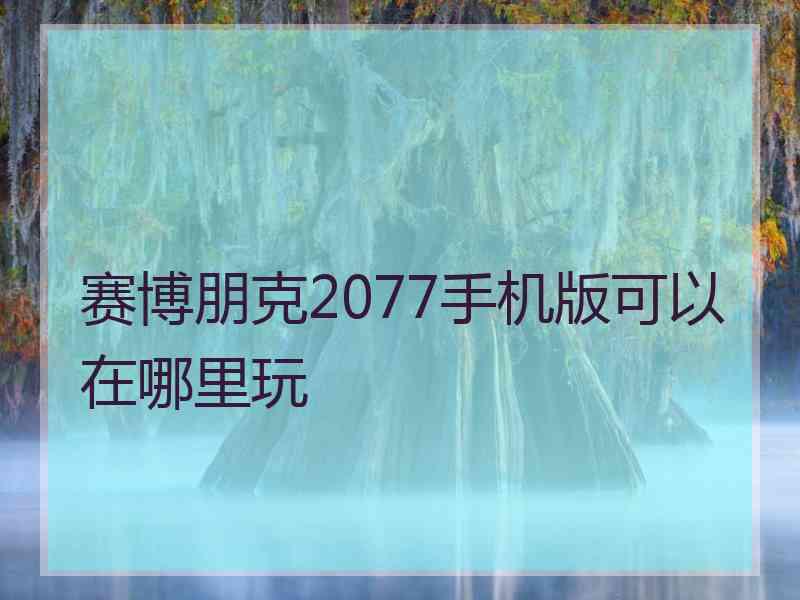 赛博朋克2077手机版可以在哪里玩