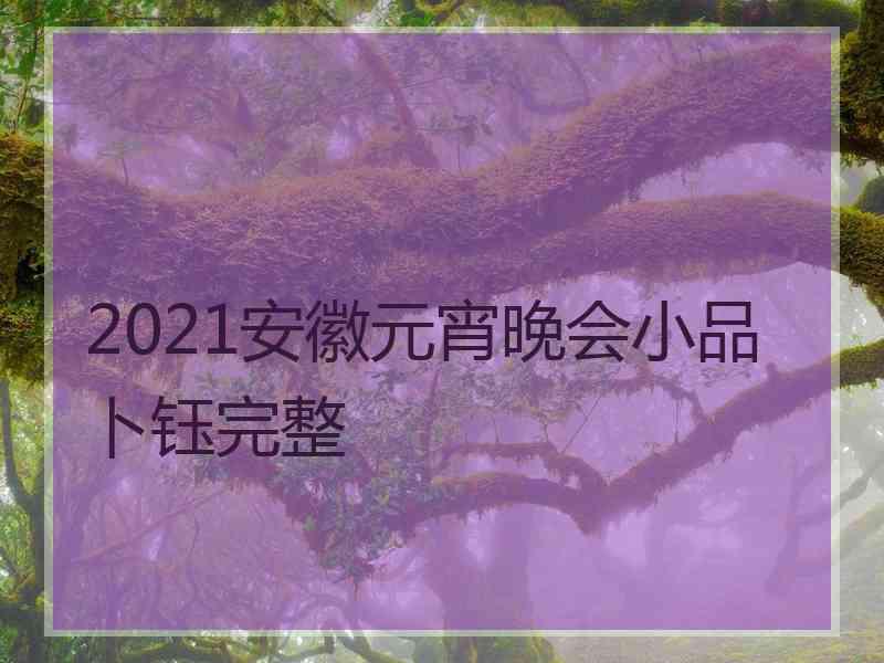 2021安徽元宵晚会小品卜钰完整