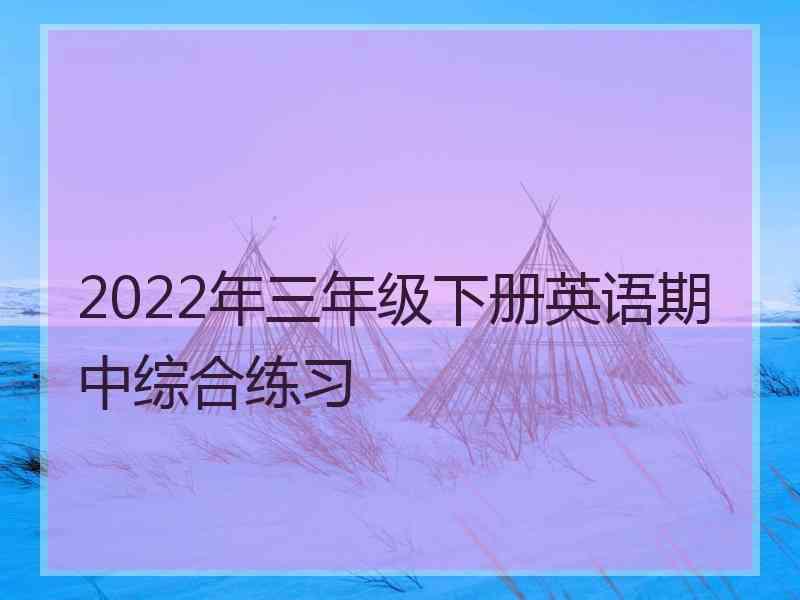 2022年三年级下册英语期中综合练习