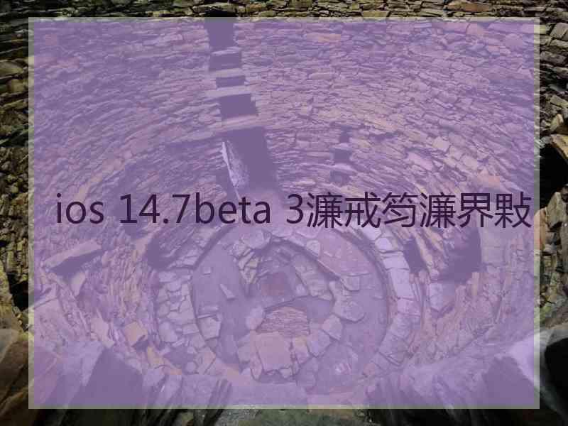 ios 14.7beta 3濂戒笉濂界敤