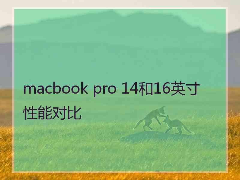 macbook pro 14和16英寸性能对比