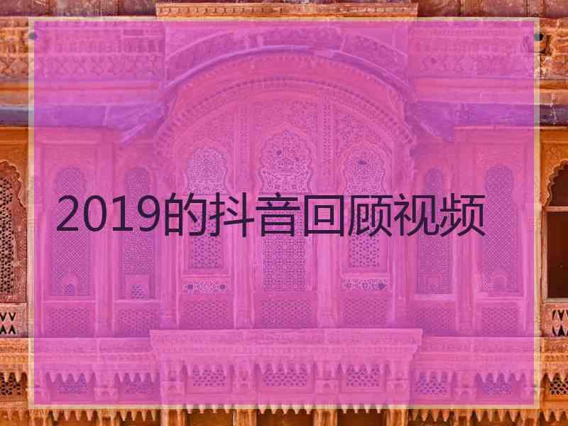 2019的抖音回顾视频