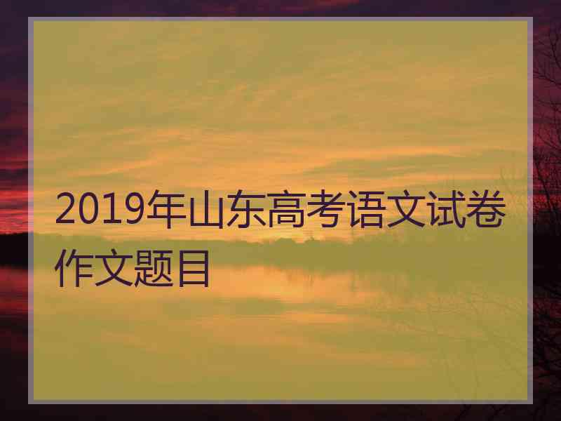 2019年山东高考语文试卷作文题目