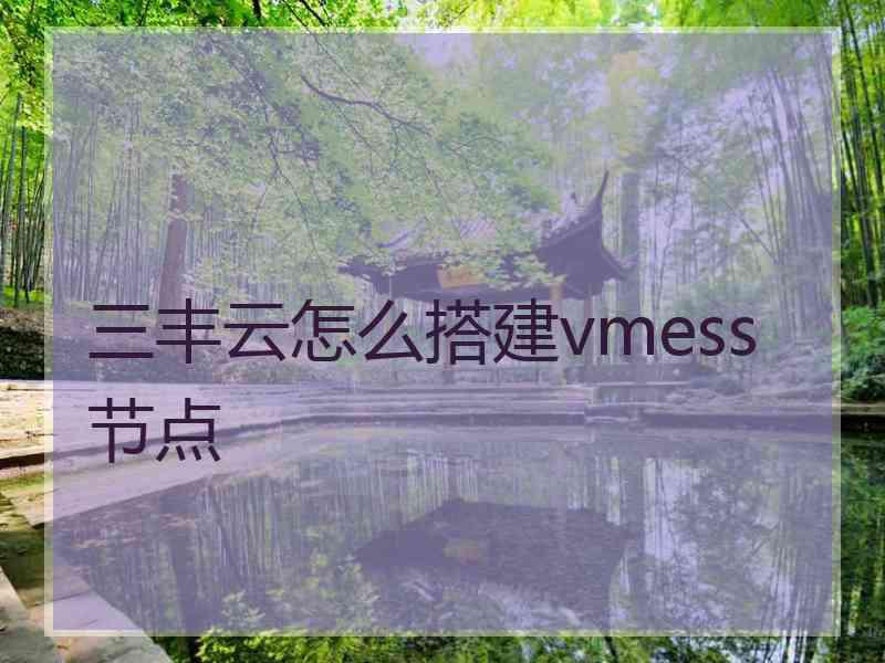 三丰云怎么搭建vmess节点