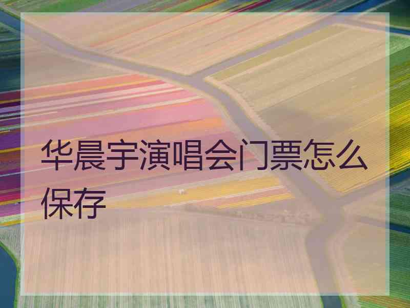 华晨宇演唱会门票怎么保存