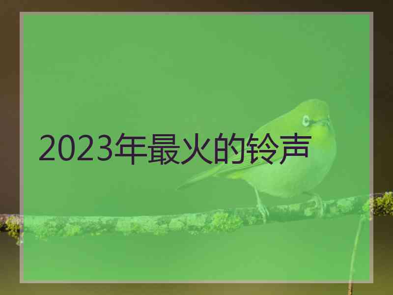 2023年最火的铃声