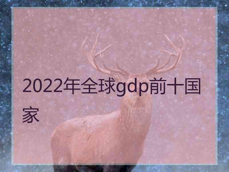 2022年全球gdp前十国家