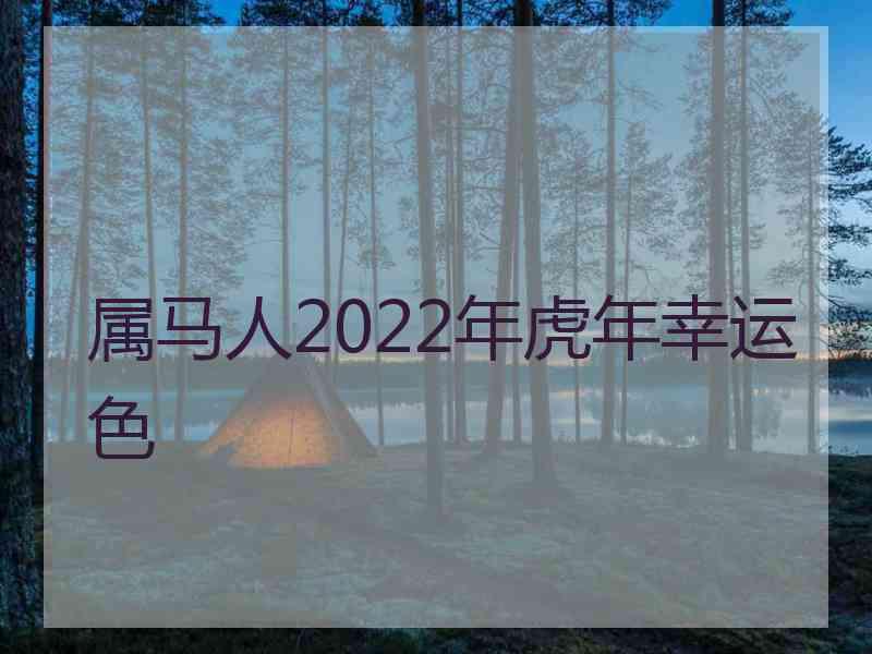 属马人2022年虎年幸运色