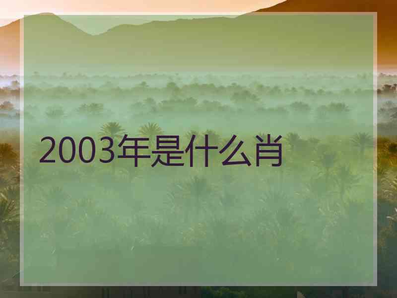 2003年是什么肖