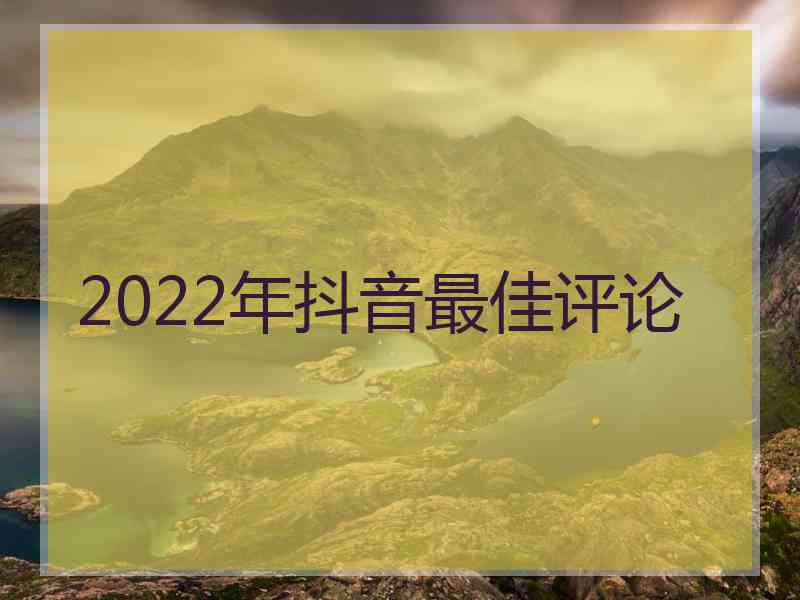 2022年抖音最佳评论