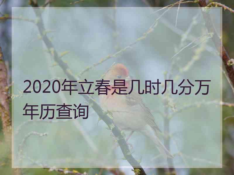 2020年立春是几时几分万年历查询