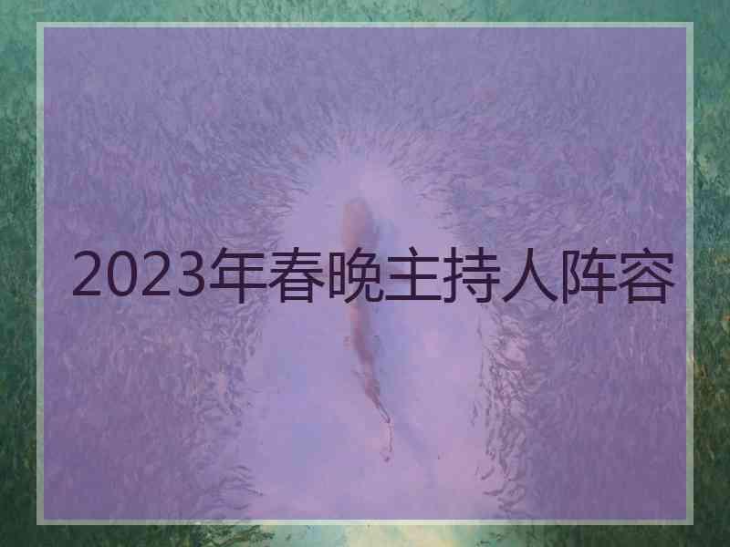 2023年春晚主持人阵容